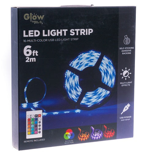 Multi Colored RGB LED Light Strip with Remote-  6 Foot, 10 Foot, 15 Foot, or 30 Foot